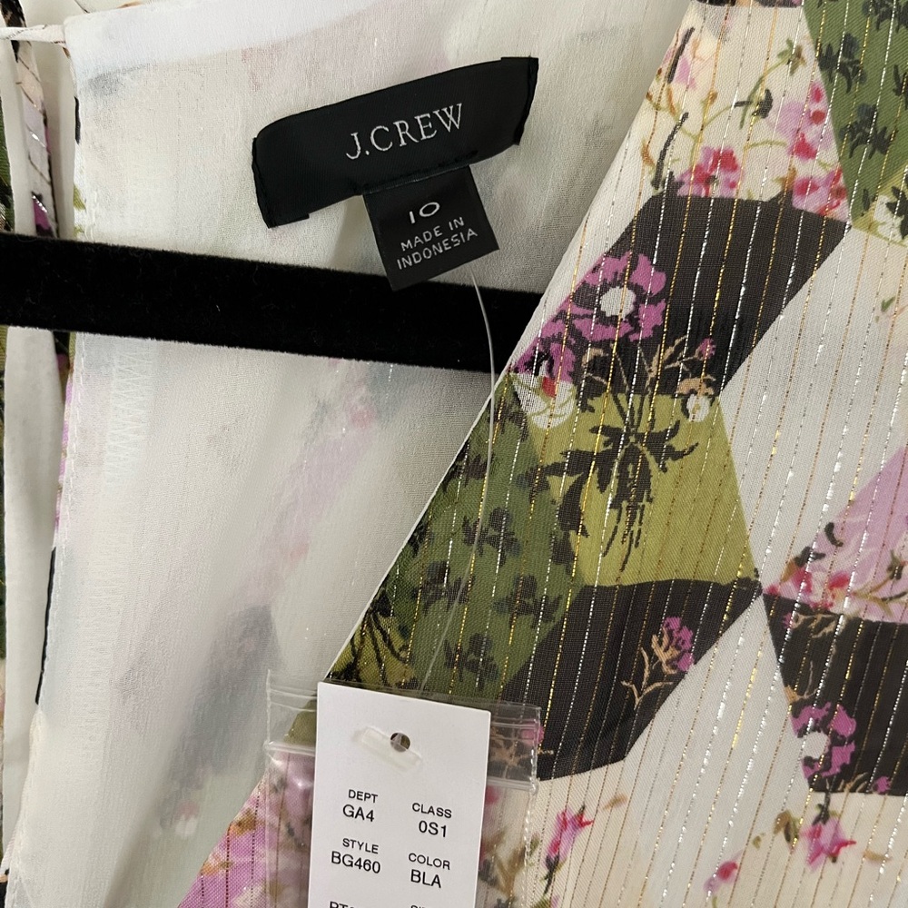 J Crew Lurex® metallic threads chiffon midi dress - Picture 5 of 10